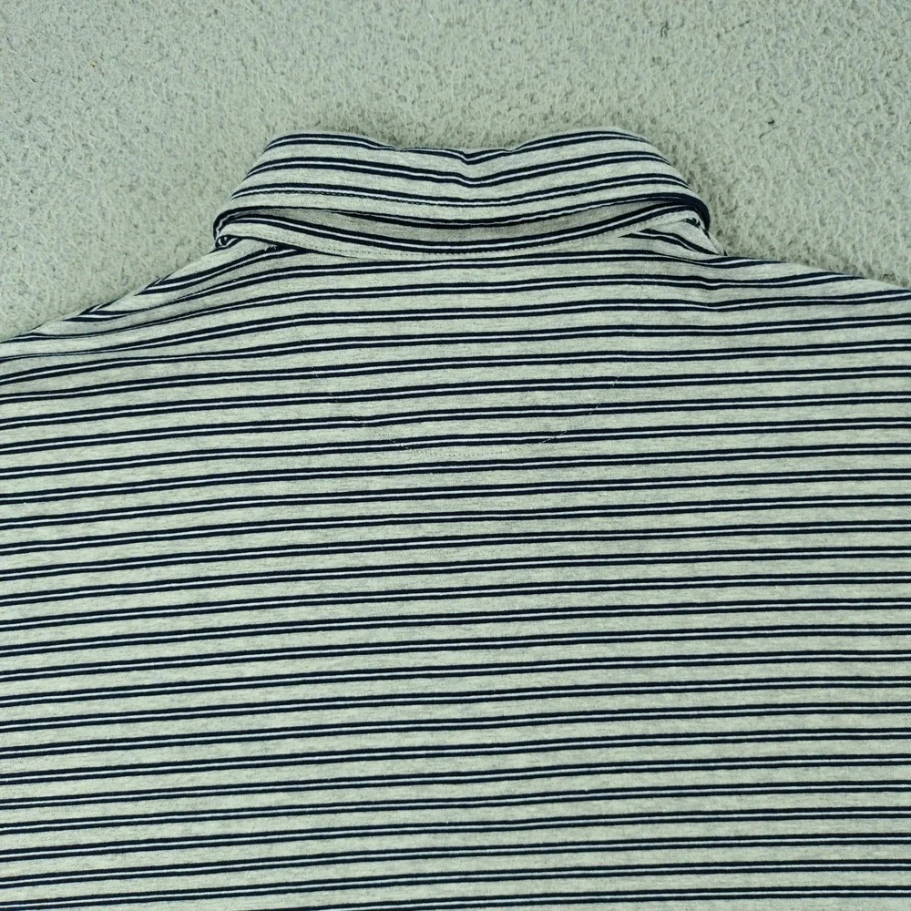 Polo Ralph Lauren Performance Polo Shirt Mens XL Gray Stripe Pocket Stretch